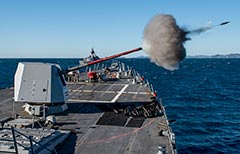 USS Rafael Peralta Talisman Sabre 2021 127mm gun Australia HMAS Ballarat